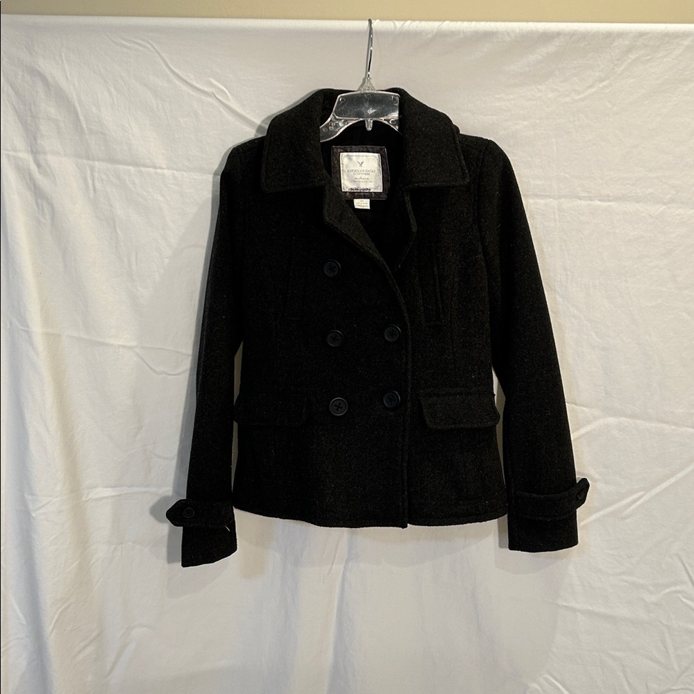 American Eagle Outfitters Charcoal Pea Coat Size S/P